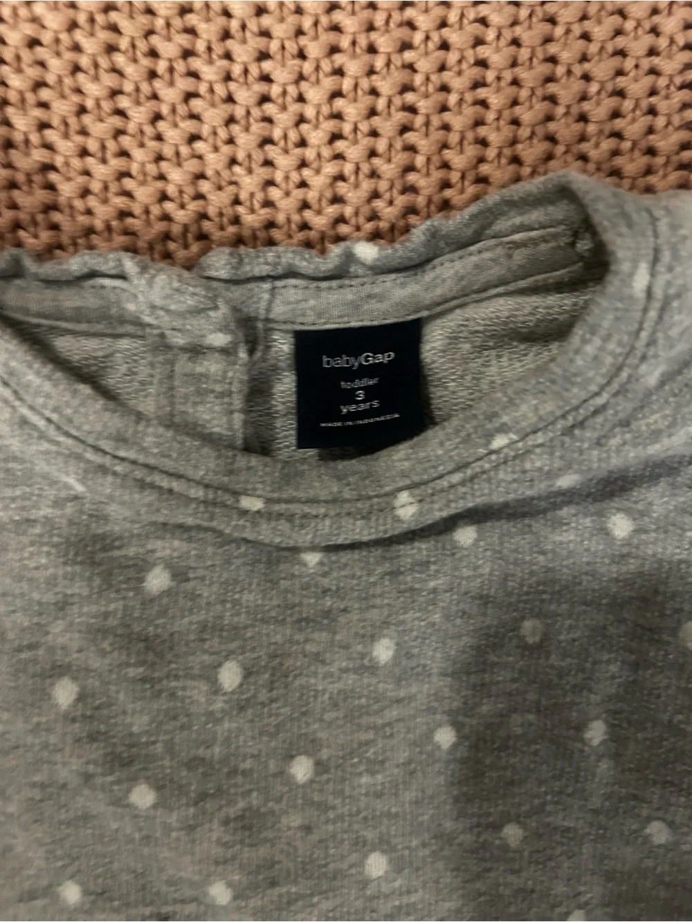 GAP Girls Grey Polka Dot Knit Bodice with Cream Tulle Skirt Dress